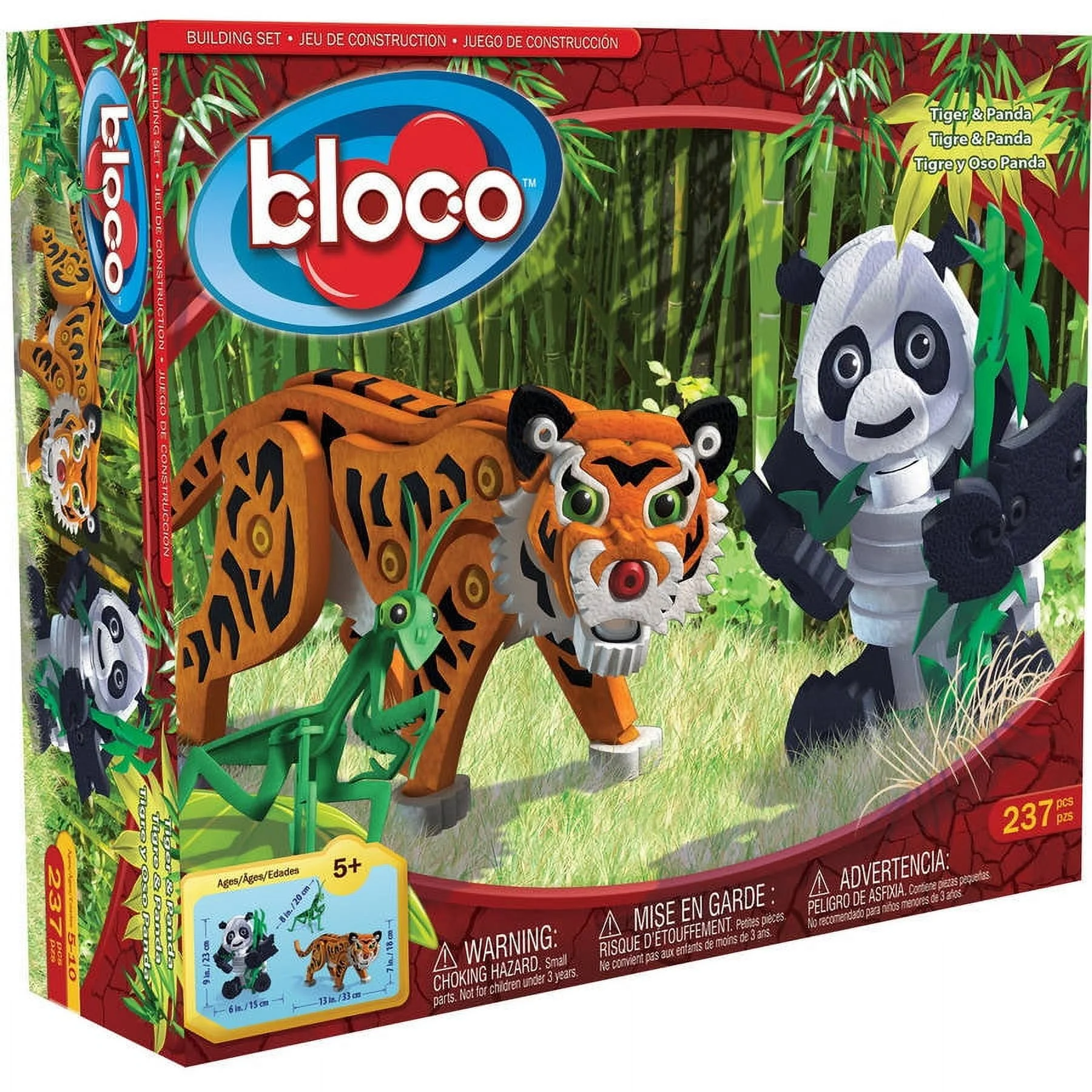 Bloco Toys Tiger & Panda 237-Piece 3D Construction Set - Image 2
