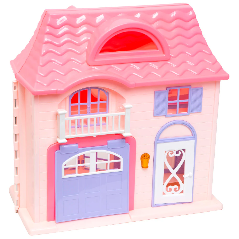Boley Doll House Playset - Pink & Purple - 16pc with 3 Family Dolls for Kids 3+ - Image 4
