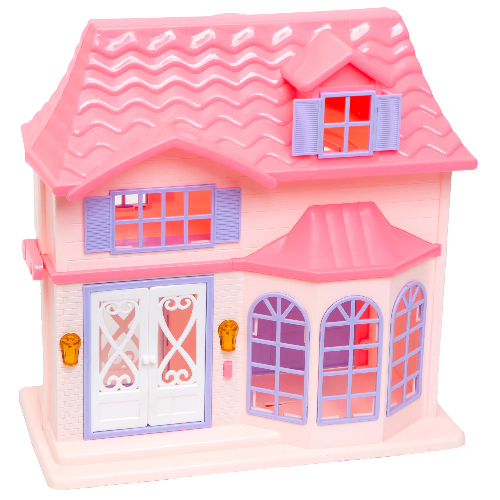 Boley Doll House Playset - Pink & Purple - 16pc with 3 Family Dolls for Kids 3+ - Image 5