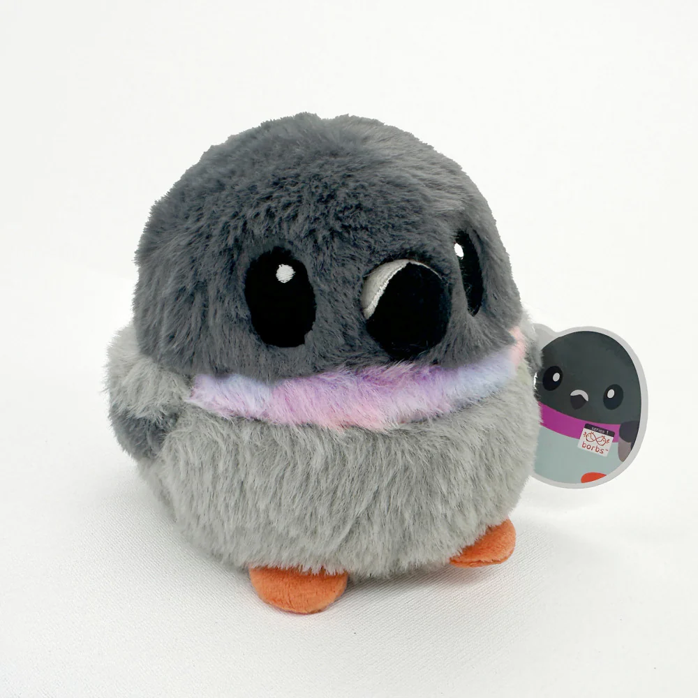 Borbs Whimsical Pigeon Plush with Rainbow Neck - Medium Size - Image 2