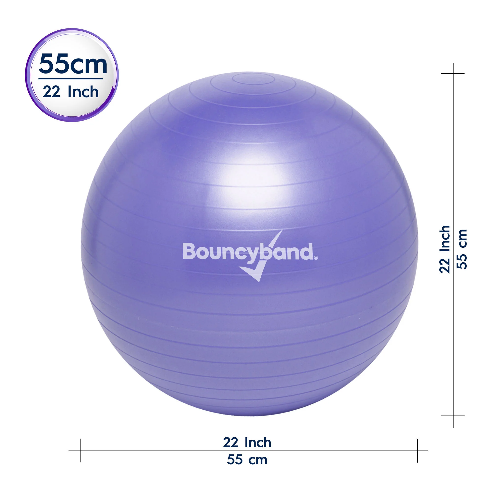 Bouncyband® Balance Ball, 55cm, Purple - Focus & Fitness Enhancer - Image 4