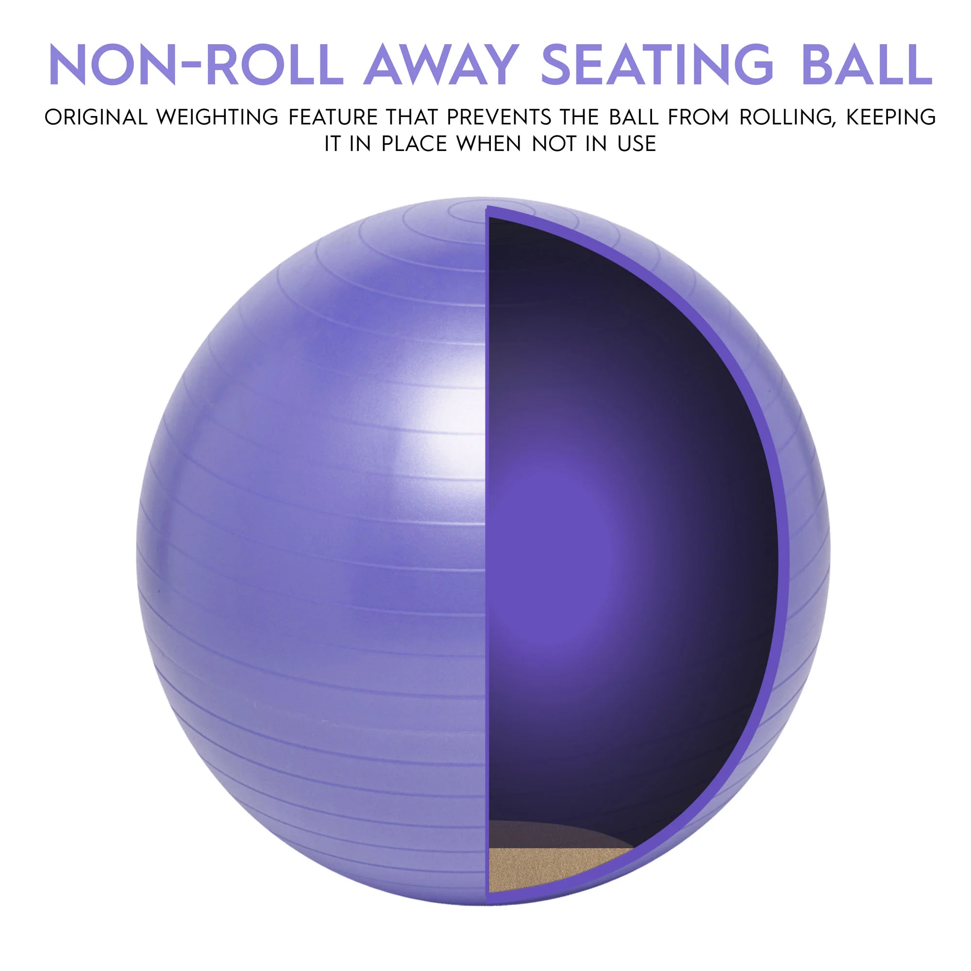 Bouncyband® Balance Ball, 55cm, Purple - Focus & Fitness Enhancer - Image 5