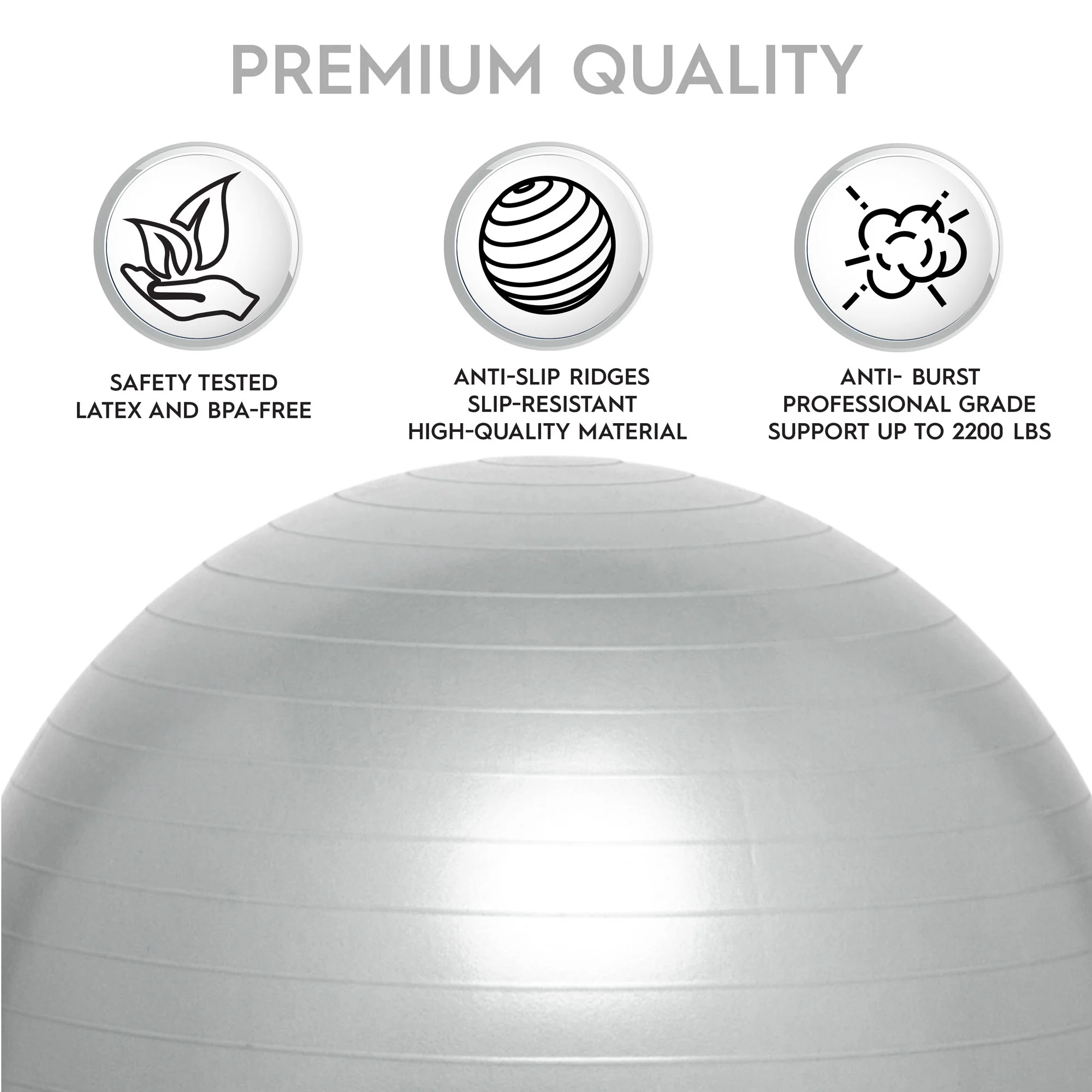 Bouncyband Balance Ball 55cm - Dynamic Silver Seating - Image 8