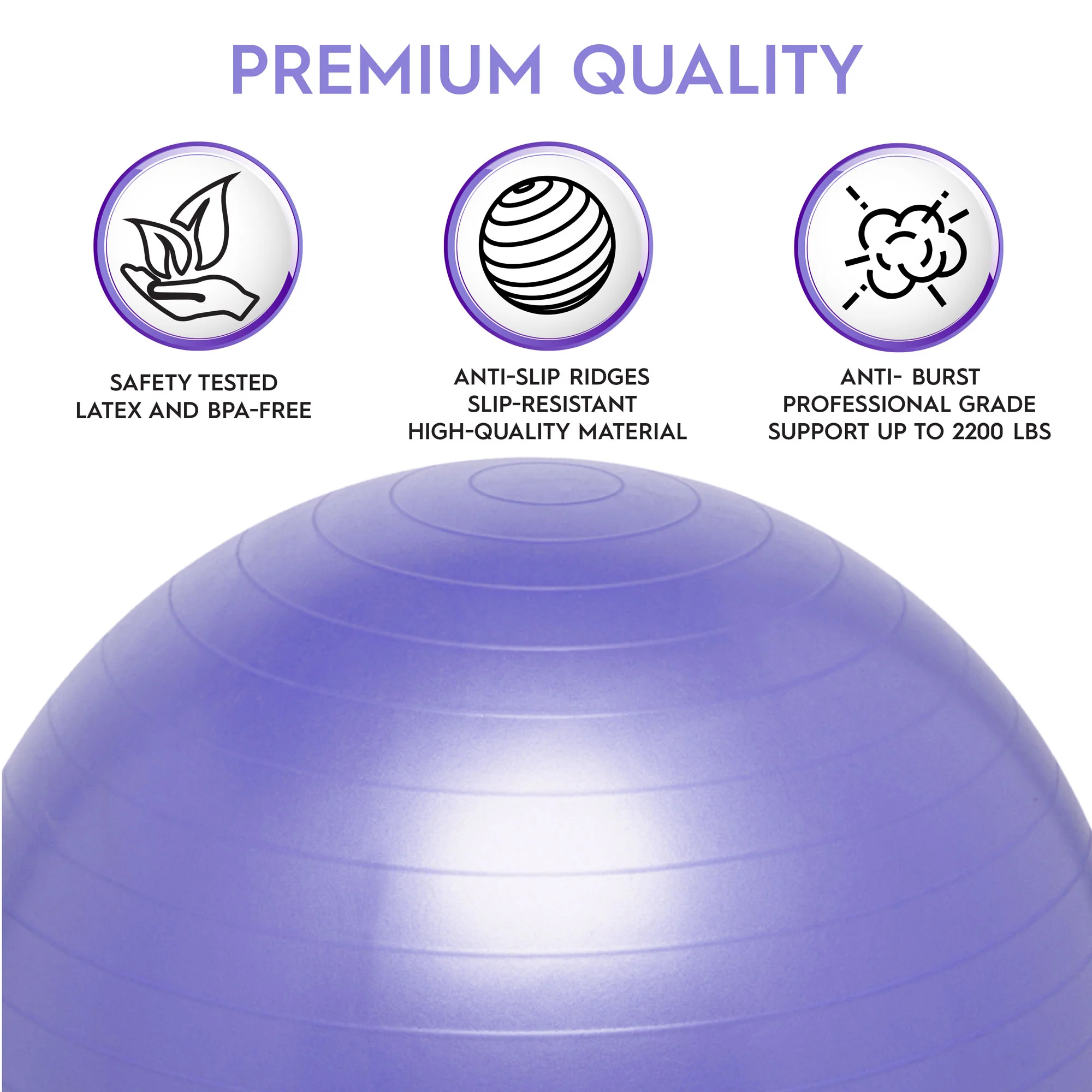Bouncyband® Balance Ball, 65cm, Vibrant Purple - Stay Active & Focused - Image 6