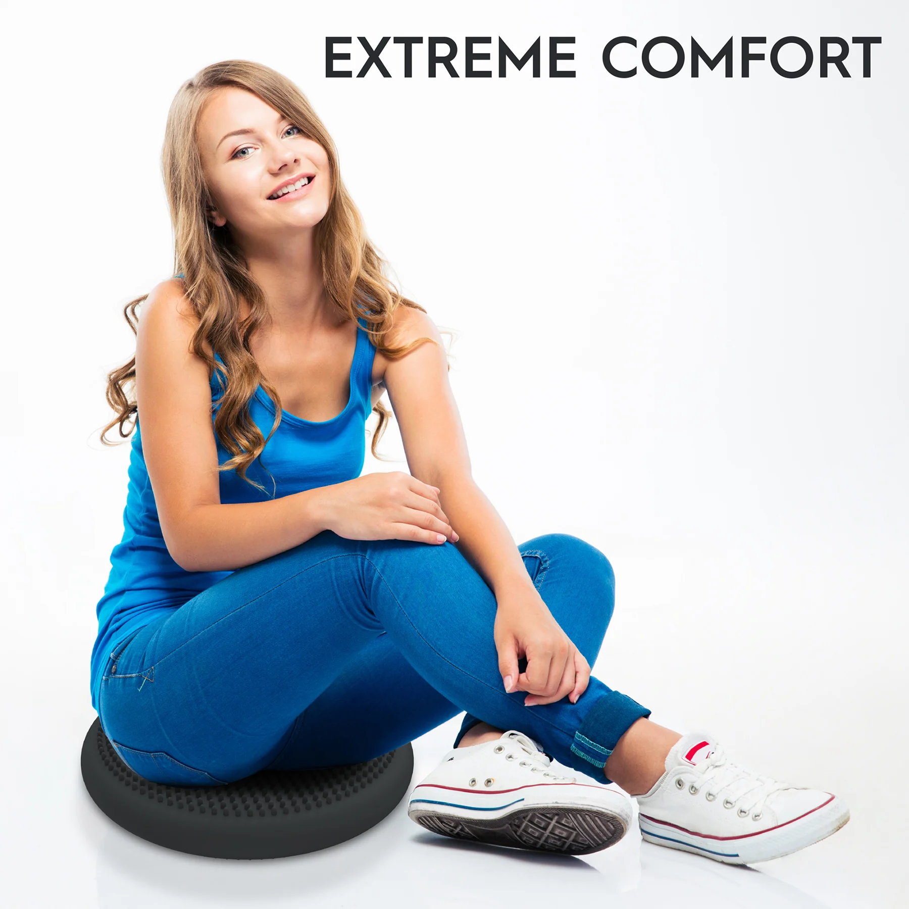 Bouncyband Big Wiggle Seat Sensory Cushion - Dark Gray - Image 6