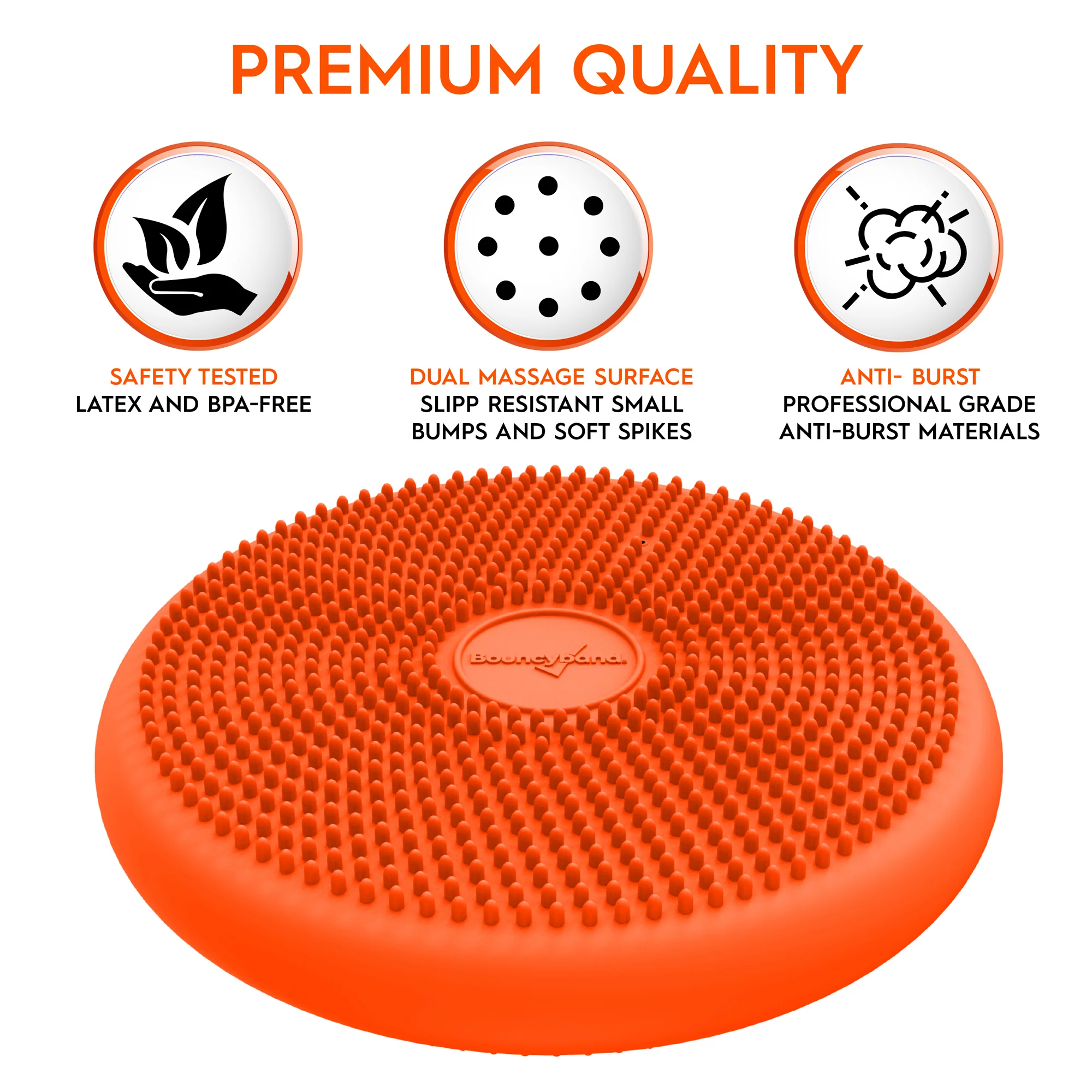 Bouncyband Big Wiggle Seat Sensory Cushion - Vibrant Orange - Image 5
