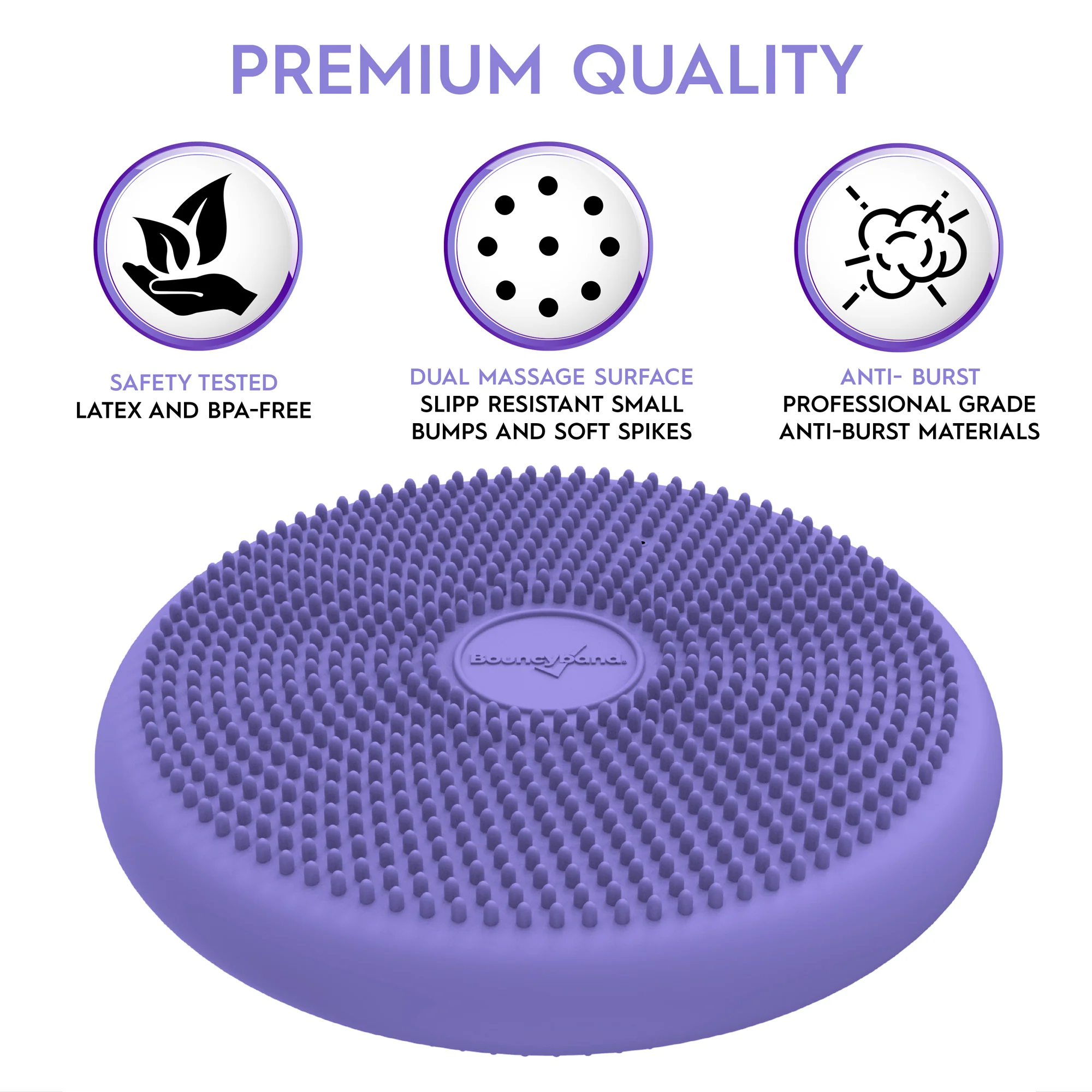 Bouncyband Big Wiggle Seat Sensory Cushion, Playful Purple - Image 5