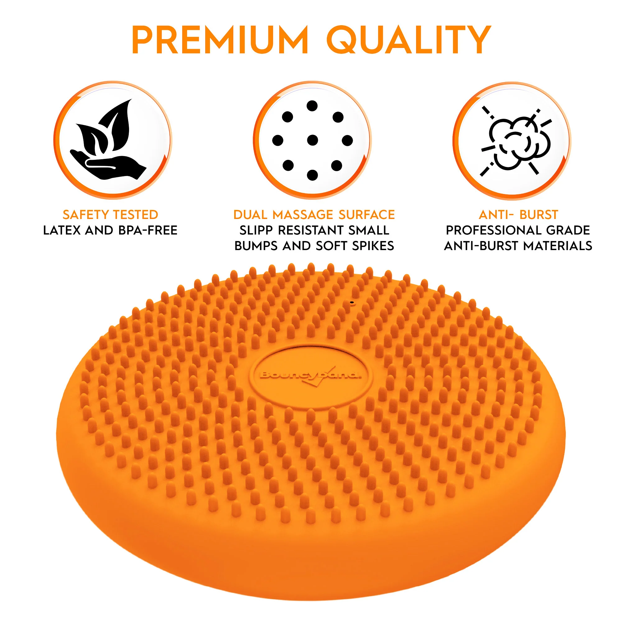 Bouncyband Little Wiggle Seat Sensory Cushion, Vibrant Orange - Image 4