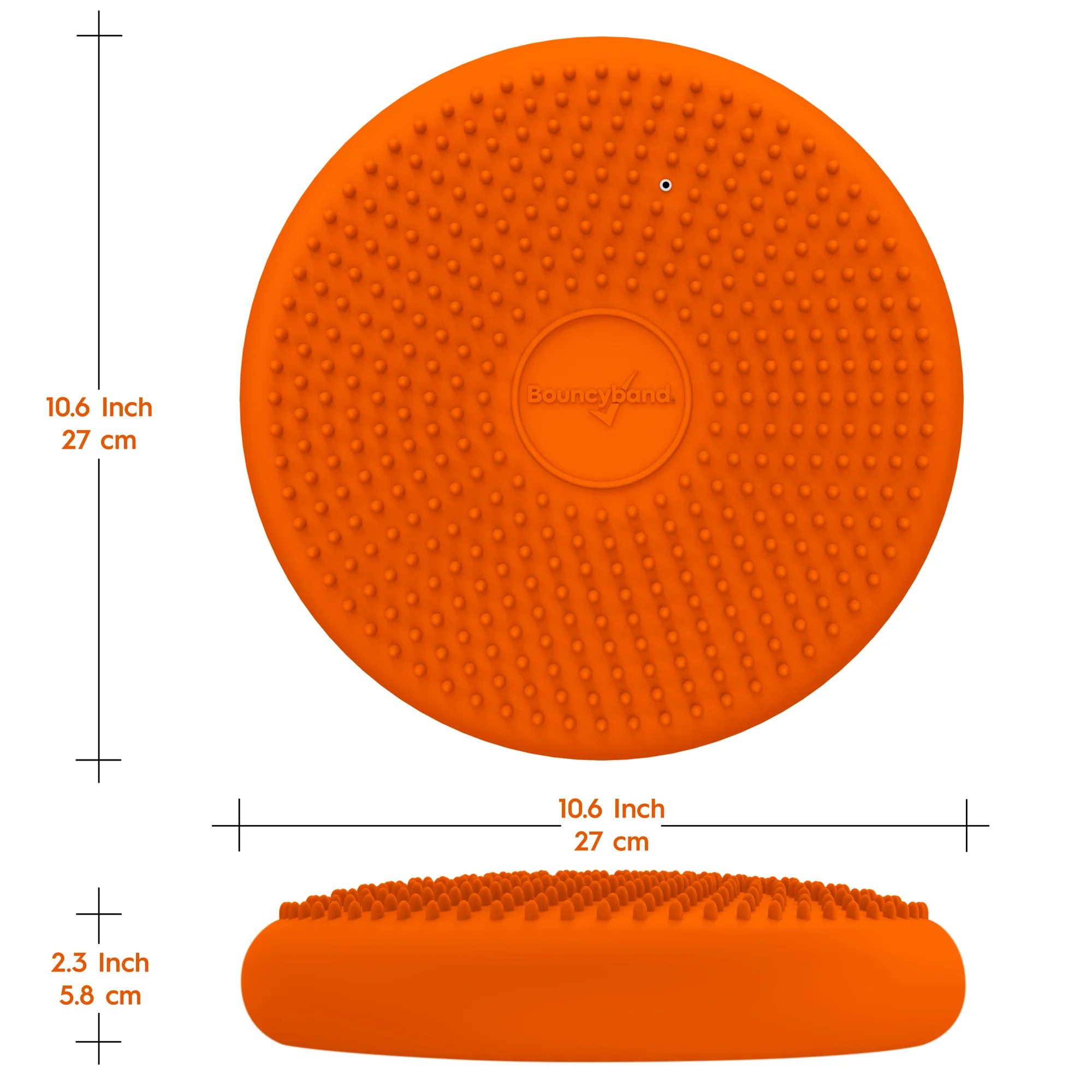 Bouncyband Little Wiggle Seat Sensory Cushion, Vibrant Orange - Image 5