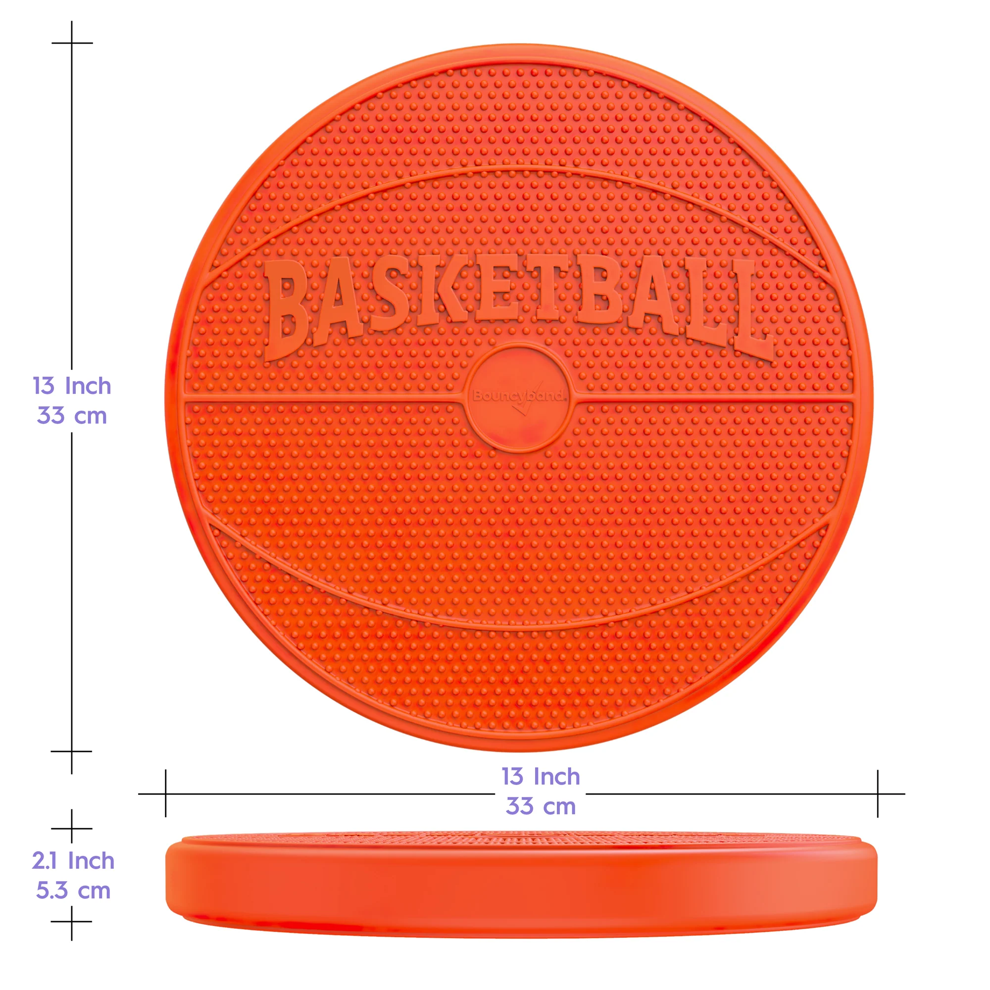 Bouncyband Wiggle Seat Sensory Cushion - Orange Basketball Design - Image 4