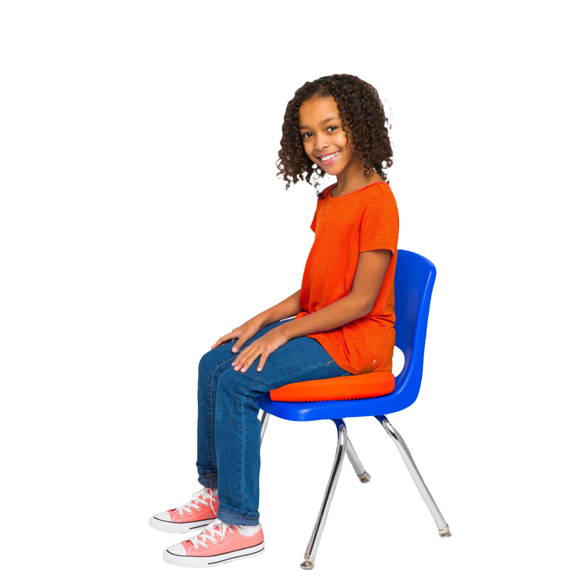 Bouncyband Wiggle Seat Sensory Cushion - Orange Basketball Design - Image 8