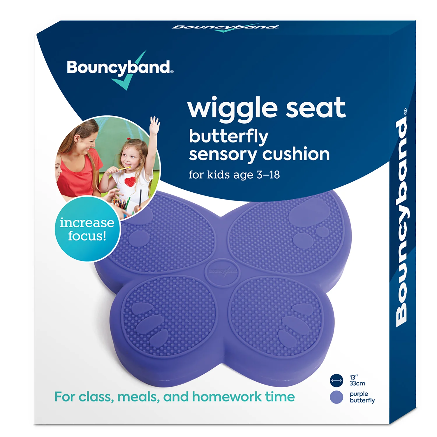Bouncyband Wiggle Seat Purple Butterfly Sensory Cushion
