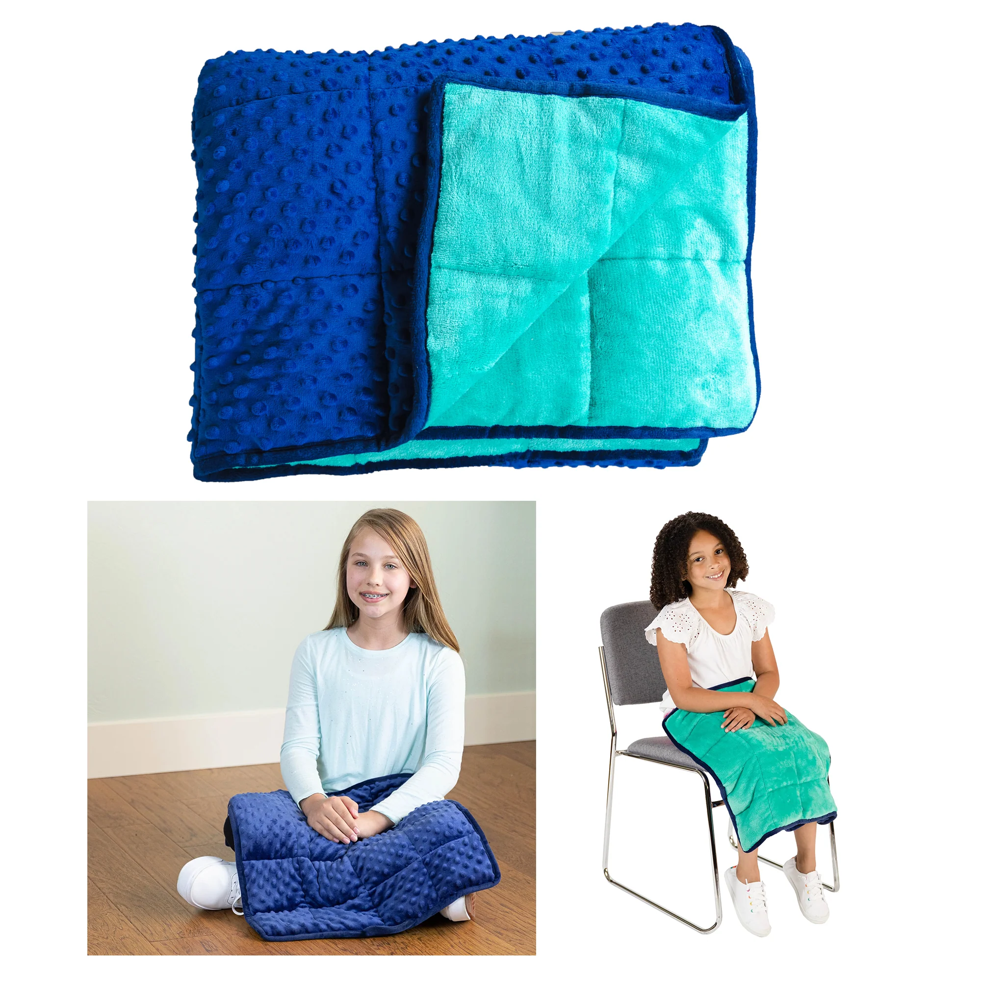 Bouncyband Kids' Sensory Weighted Blanket – Soft Fleece, 7lb, 56" x 36"