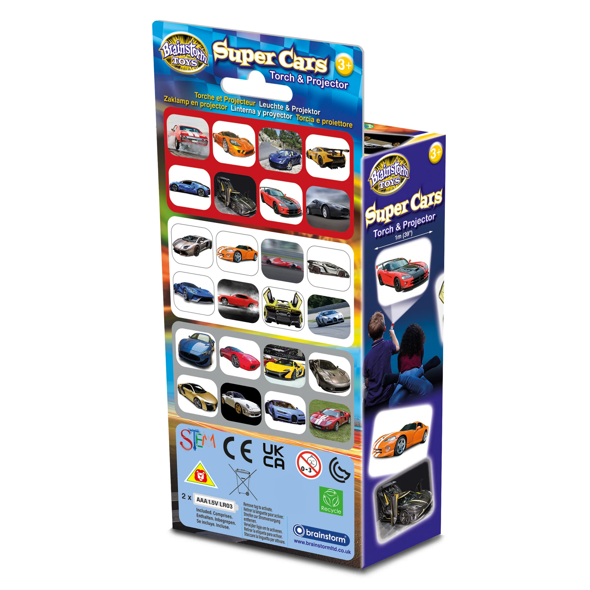 Brainstorm Toys Fast Cars Torch & Projector - Compact LED, Colorful Imagery - Age 3+ - Image 2