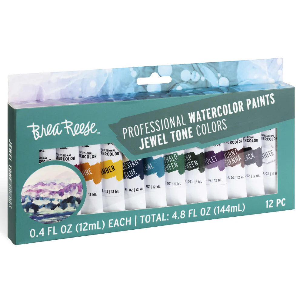 Brea Reese Professional Watercolor Set - Jewel Tones, 12 Vibrant Tubes - Image 3