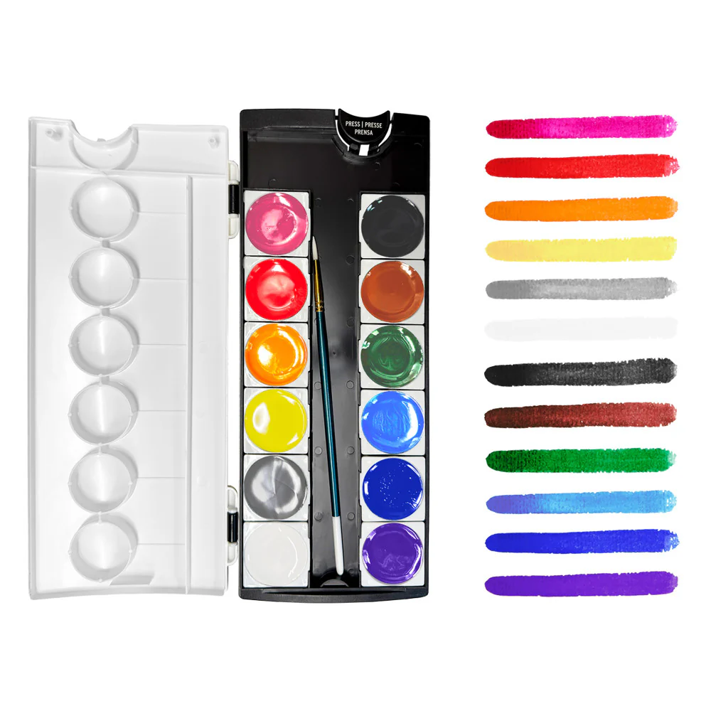 Brea Reese Classic Watercolor Pan Set with Brush - 12 Colors - Image 3