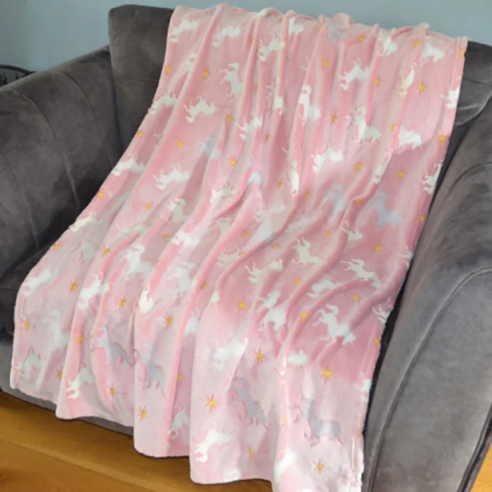 Buddy & Barney Majestic Glow-In-The-Dark Unicorn Blanket - Image 3