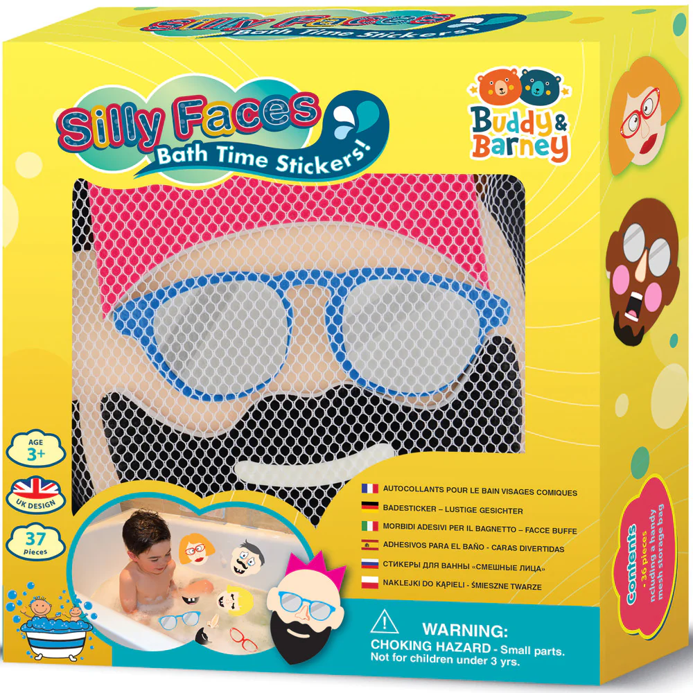 Buddy & Barney Silly Faces 36 Reusable Bath Stickers - Image 3