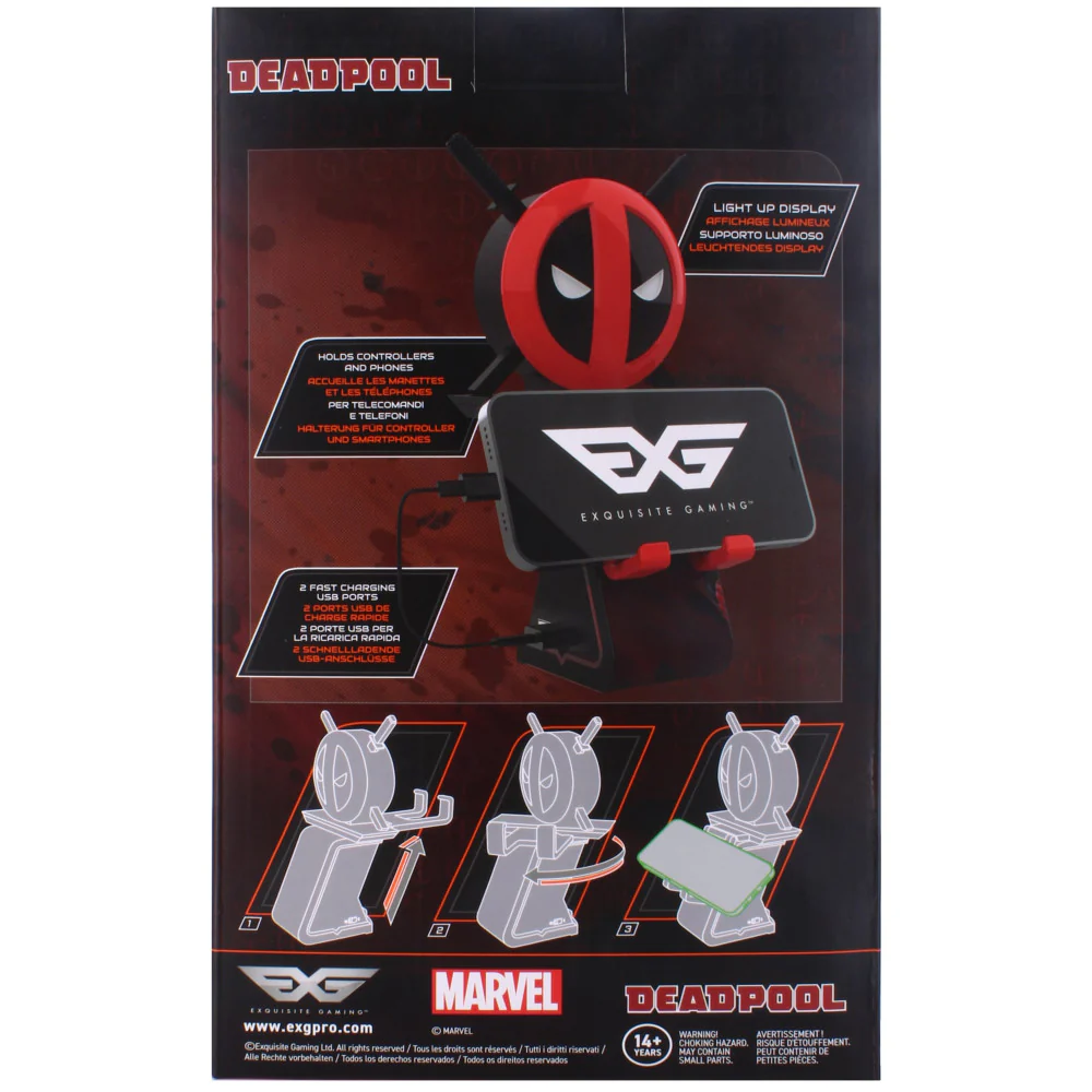 Cable Guys LED IKONS Marvel Deadpool - Electronic Device Holder and Charger - Image 3