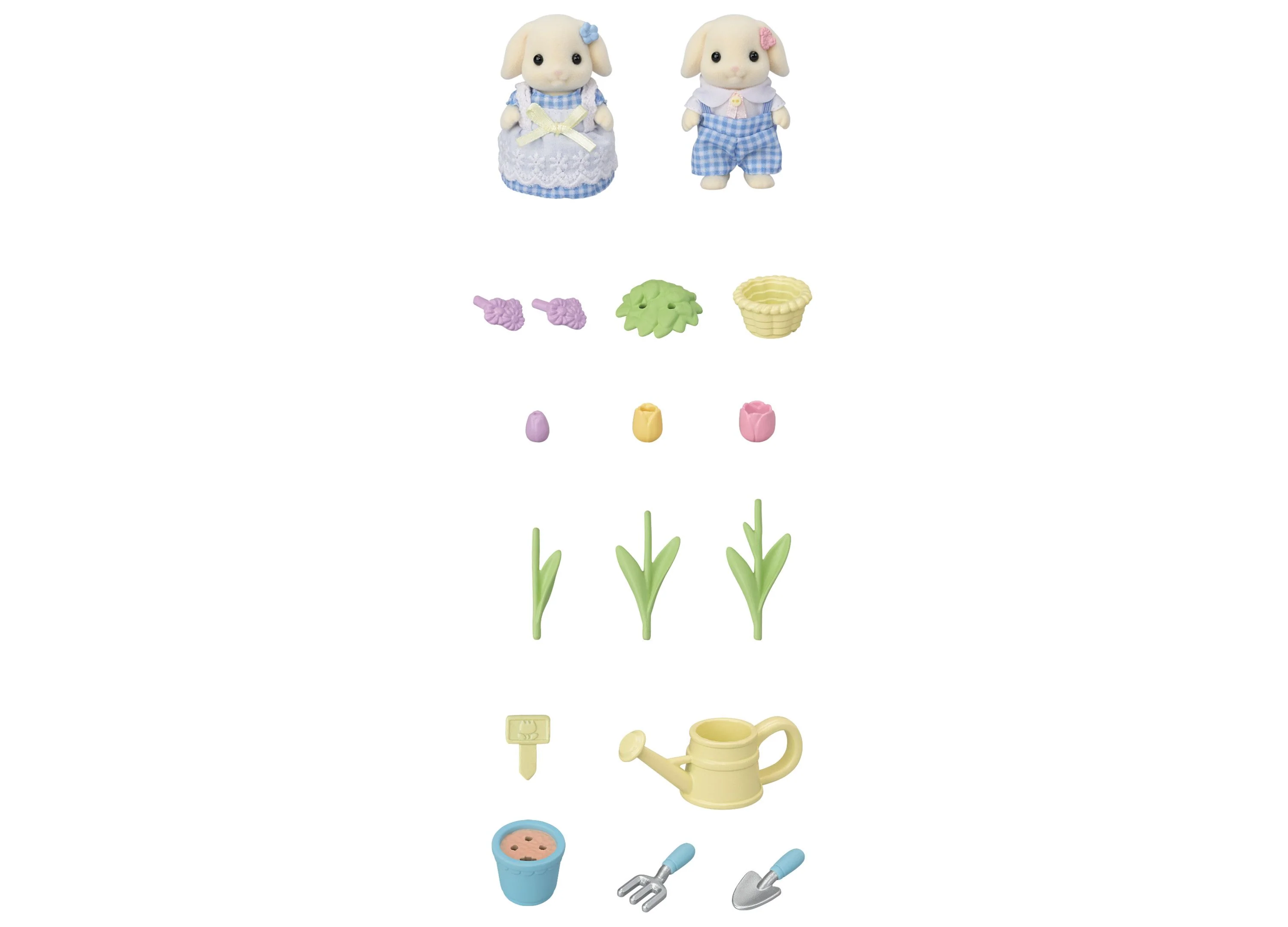 Calico Critters Blossom Gardening Set with Flora Rabbit Siblings - Image 3