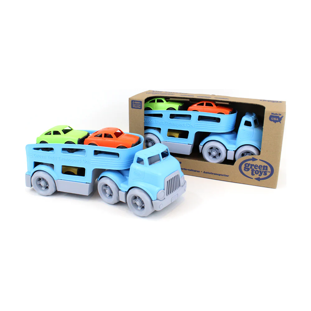 Green Toys Eco-Friendly Car Carrier with 3 Mini Cars Set - Image 3