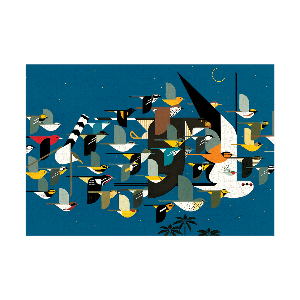 Charley Harper Mystery of the Missing Migrants Jigsaw Puzzle - 1000 pc - Image 3