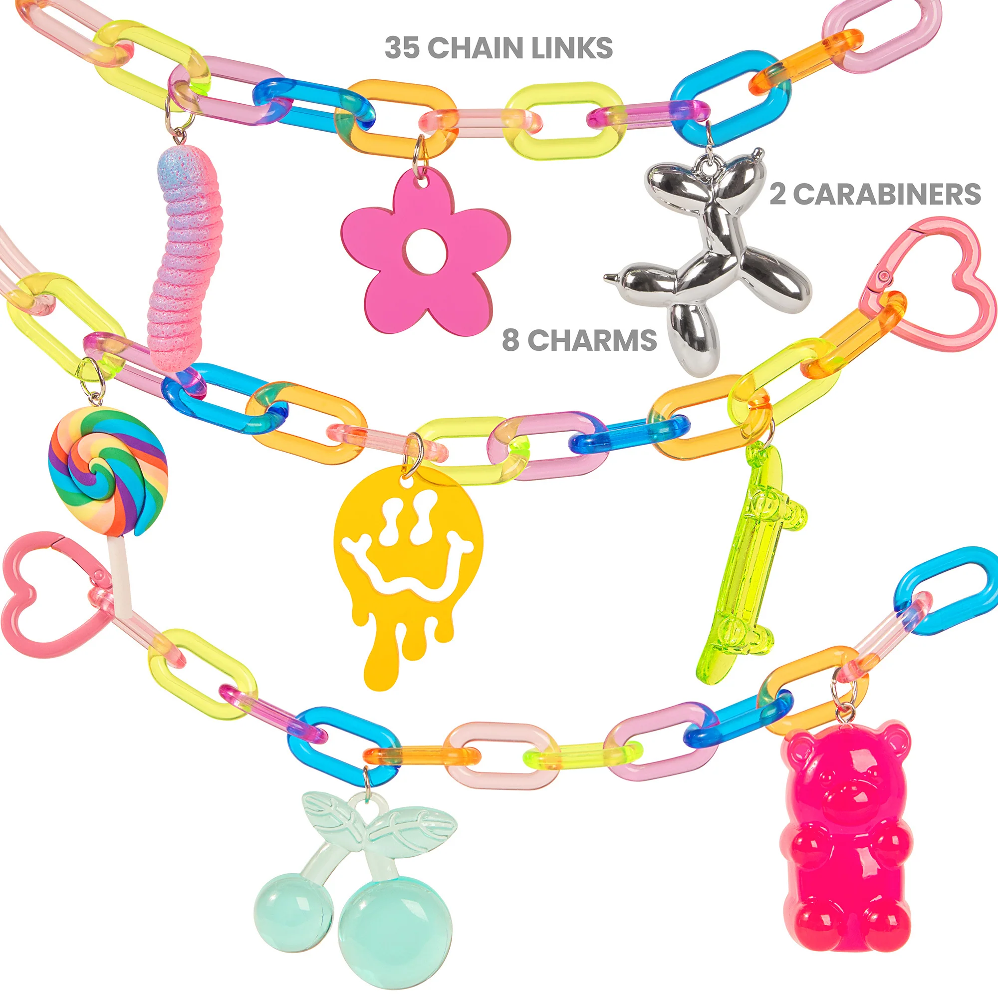 Fashion Angels So Rad Hyperlink Keychain Jewelry Design Kit With 8 Charms And 35 Snap Links - Image 2