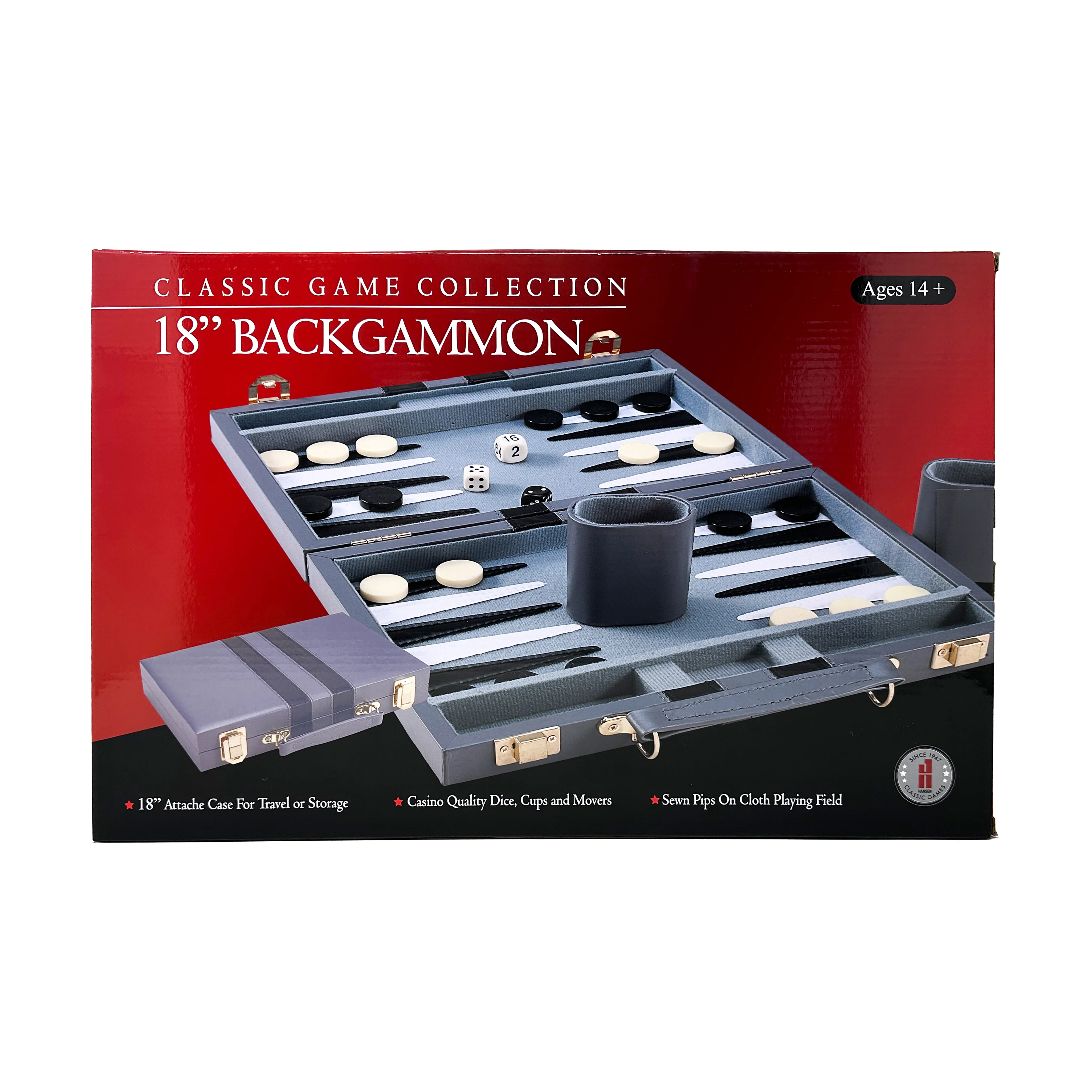Classic Game Collection 18" Deluxe Backgammon Set - Image 2
