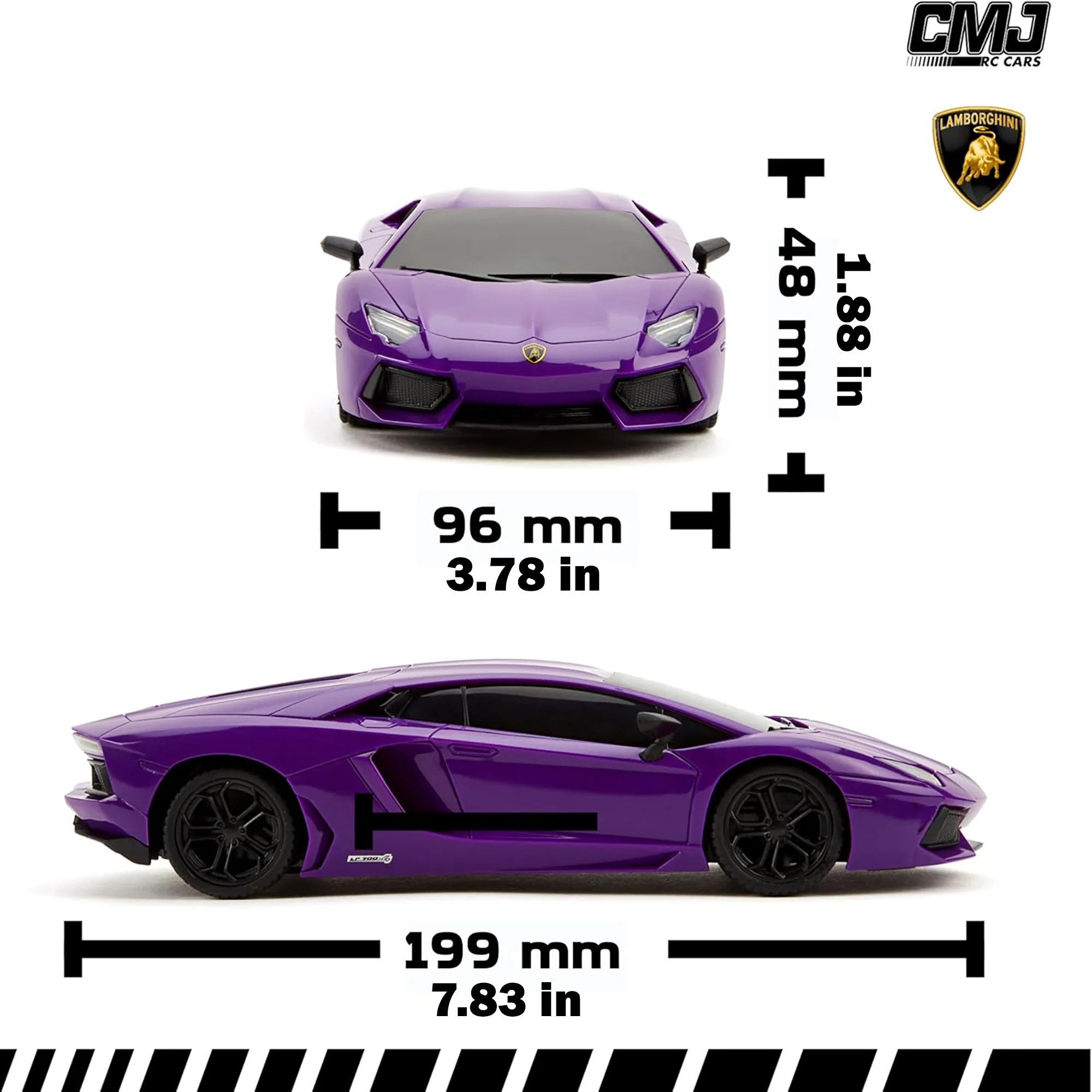 CMJ RC Cars Radio Control Lamborghini LP700-4 - Purple - 1:24 Scale, 2.4GHz, LED Headlights - Image 2