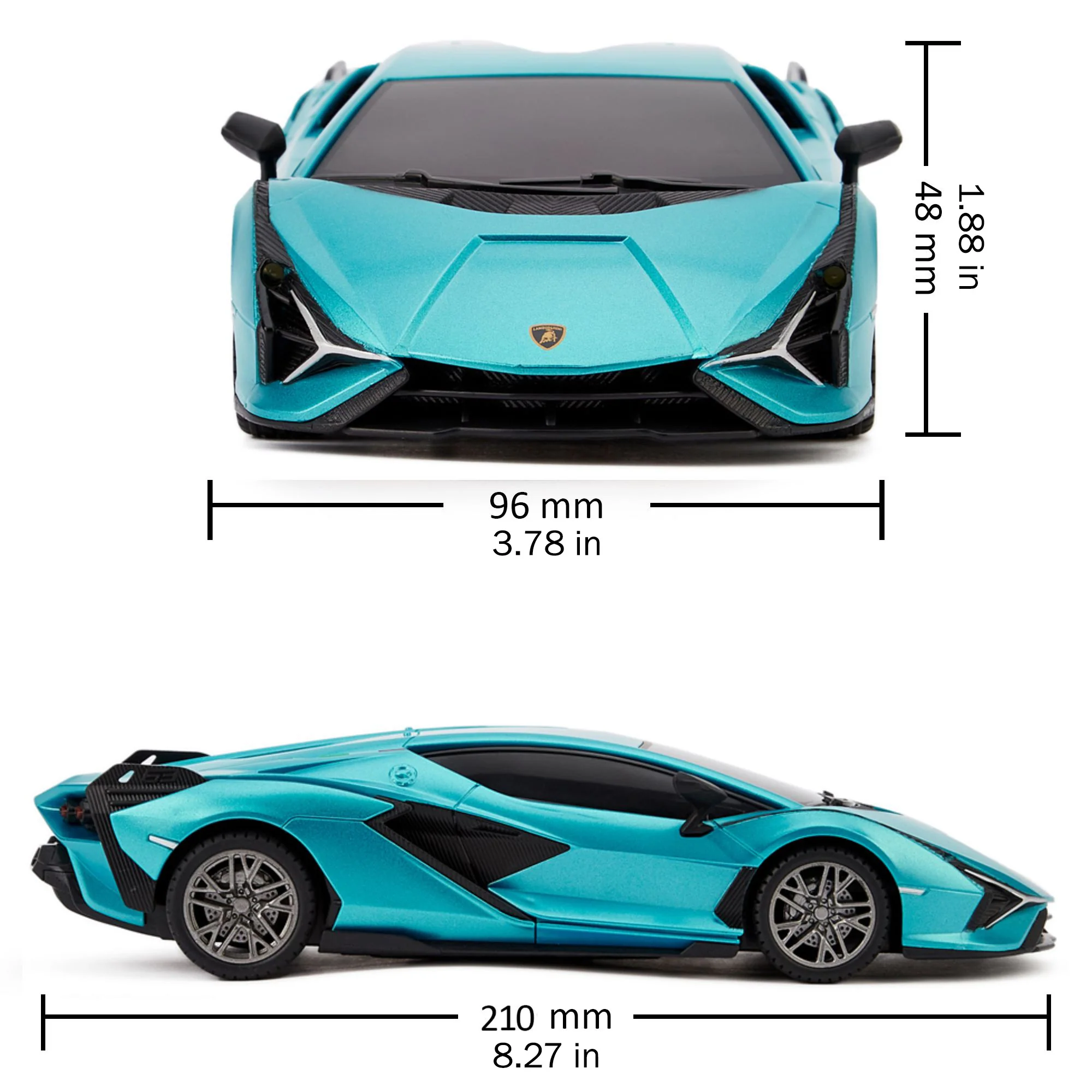 CMJ RC Cars Lamborghini Sián FKP 37 - Blue - 1:24 Scale Radio Control Vehicle with LED Headlights - Image 2