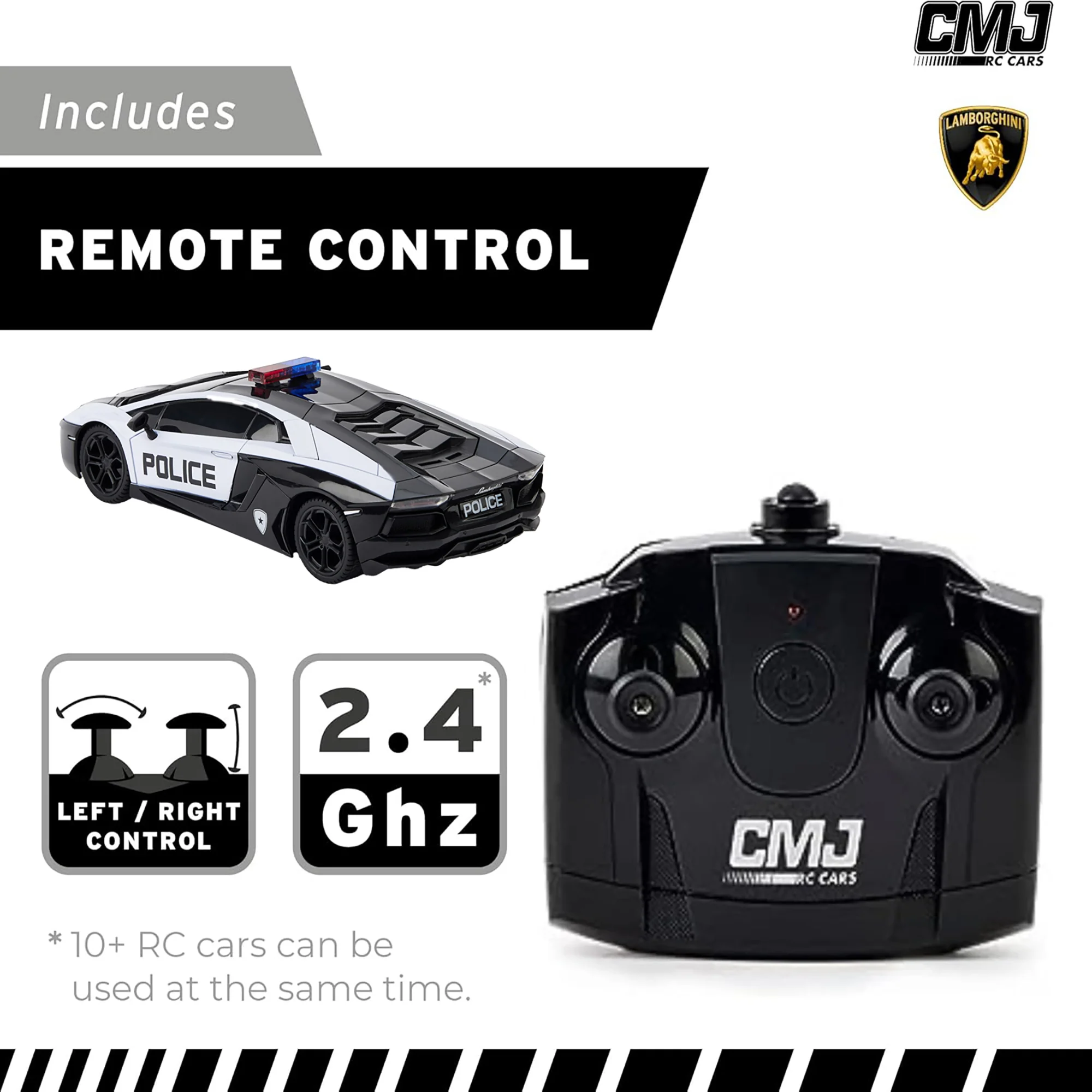 CMJ RC Lamborghini Twin Pack - Sián & Aventador Police - 1:24 Scale Remote Control Cars - Image 5