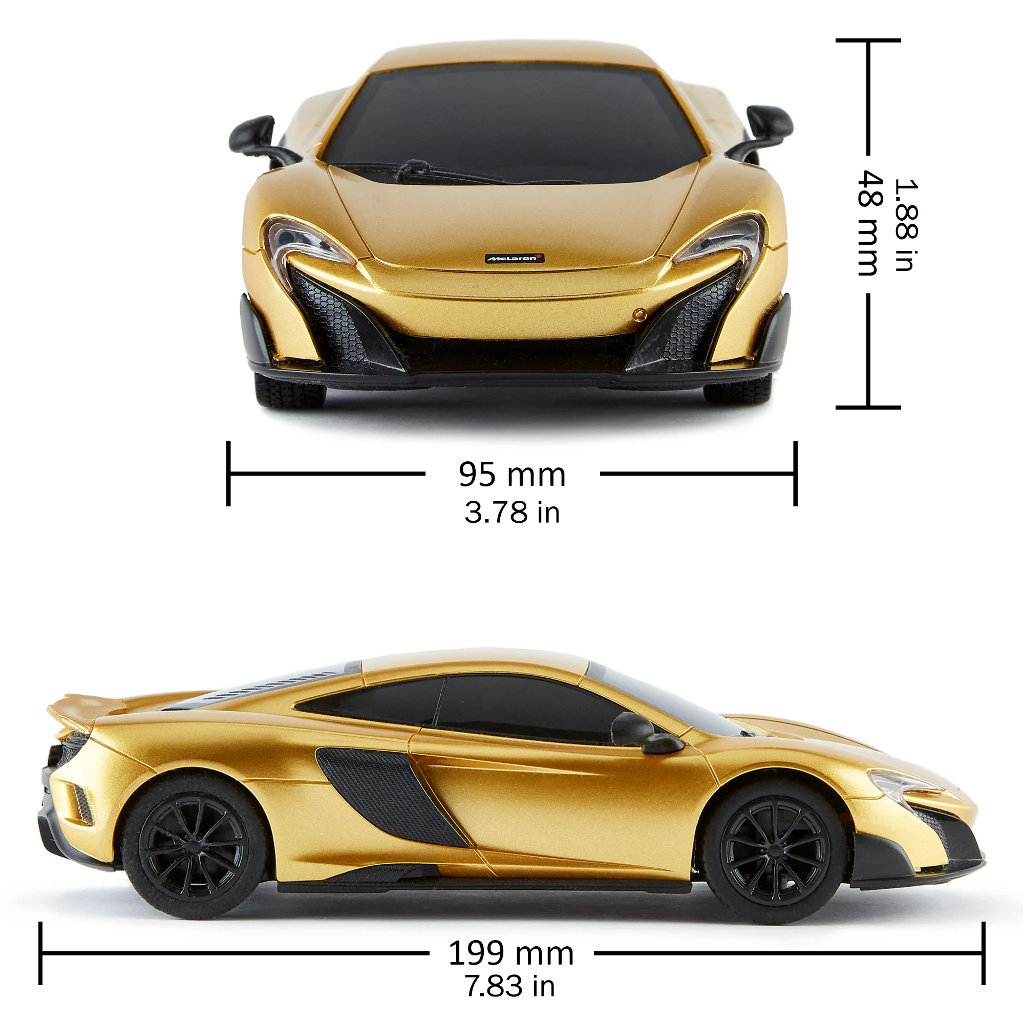 CMJ RC Cars: McLaren 675LT - Gold - 1:24 Scale, 2.4GHz, Remote Control Sports Car with LED Headlights - Image 2