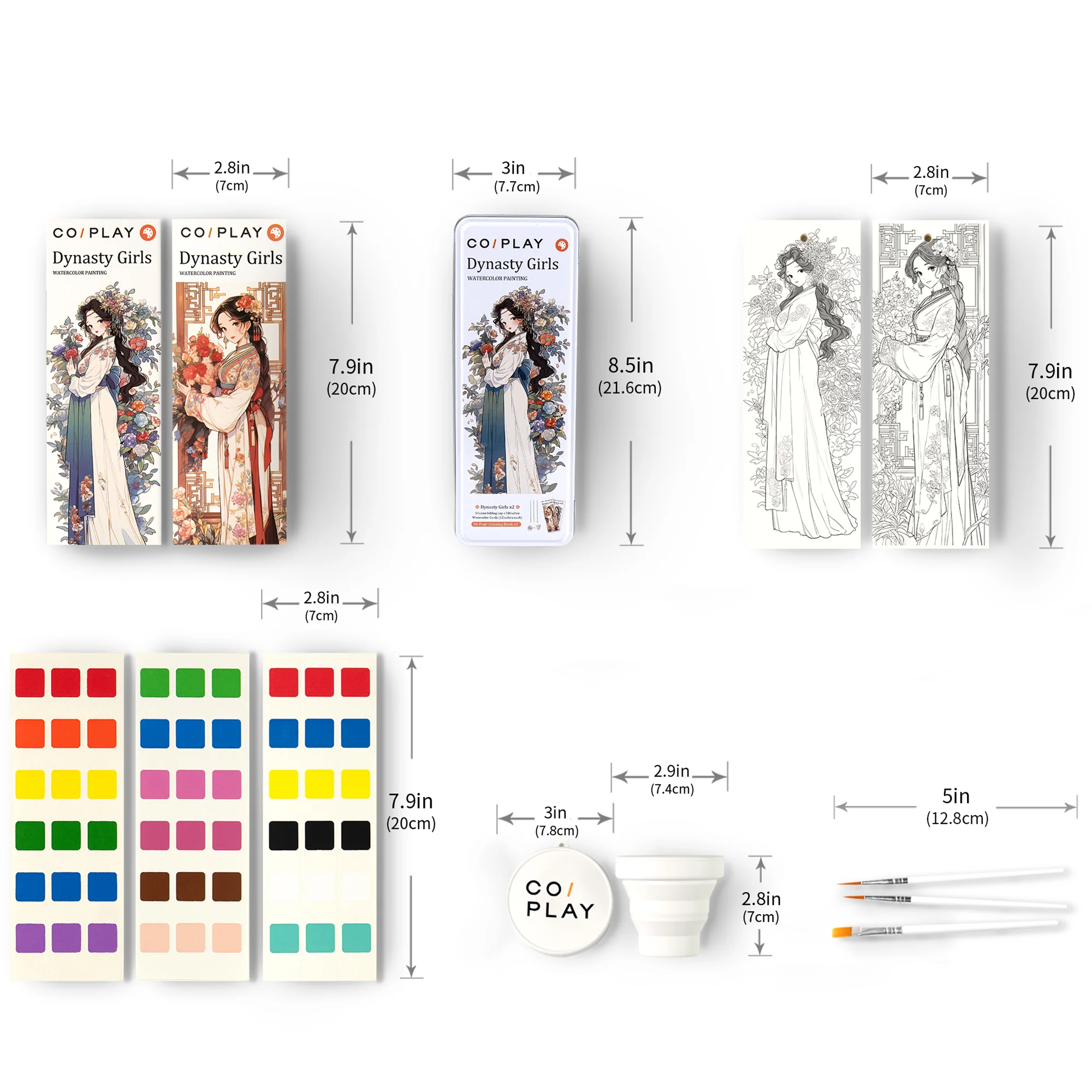 COIPLAY Dynasty Girls Watercolor Art Kit - 648-Piece Set - Image 2