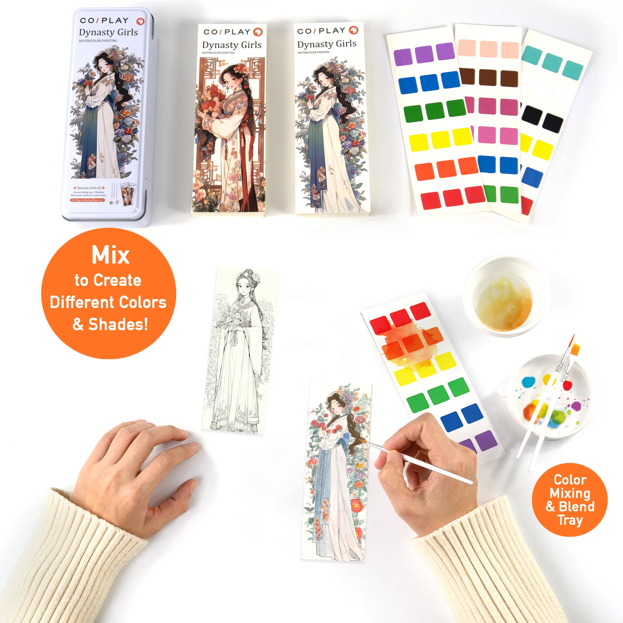 COIPLAY Dynasty Girls Watercolor Art Kit - 648-Piece Set - Image 3