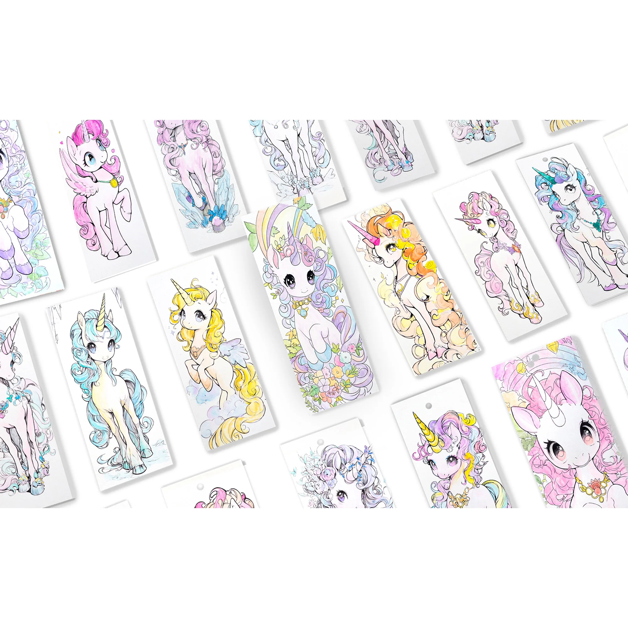 COIPlay Unicorns Dream Watercolor Art Kit - 648 Color Blocks, 52 Bookmarks, 3 Brushes - Image 4