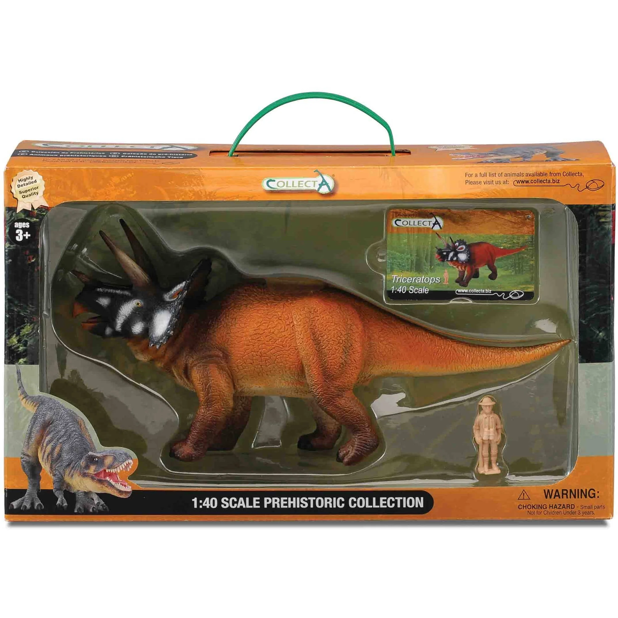 Collecta Hand-Painted Triceratops 1/16 Scale Action Figure in Window Box