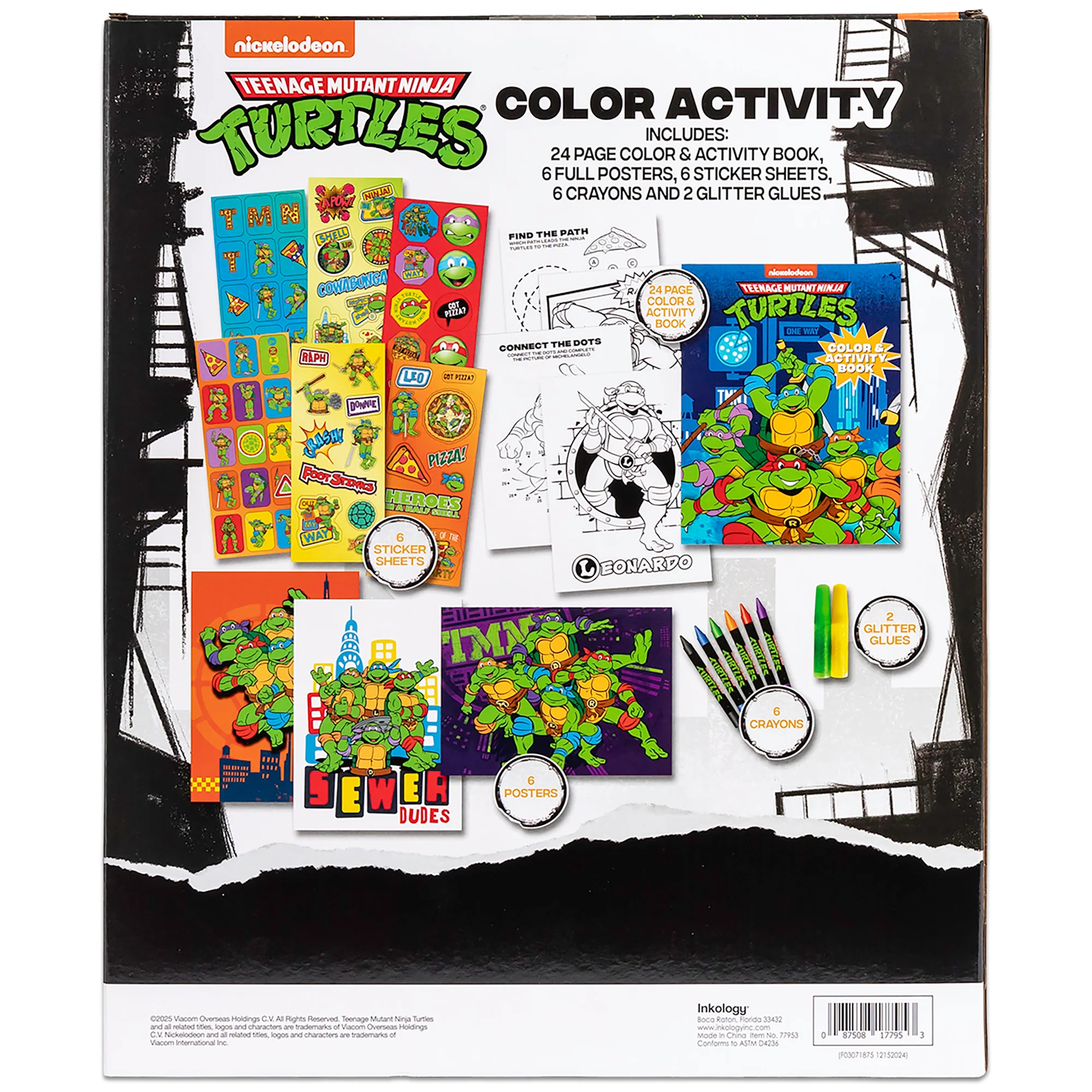 Inkology TMNT Color Activity Set With 24-Page Book And Stickers - Image 2