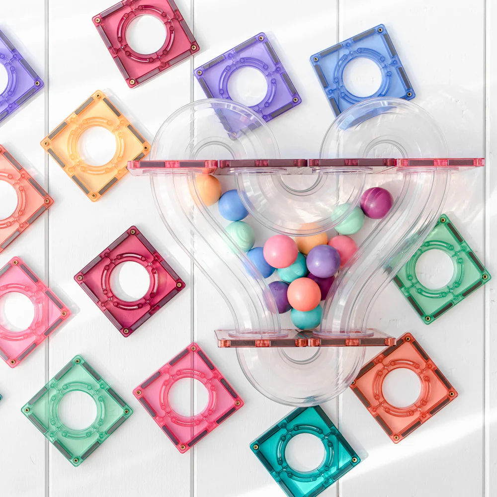Connetix Pastel Ball Run Pack Magnetic Tiles, 106 Pieces - Image 3