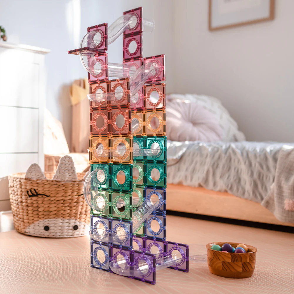 Connetix Pastel Ball Run Pack Magnetic Tiles, 106 Pieces - Image 5