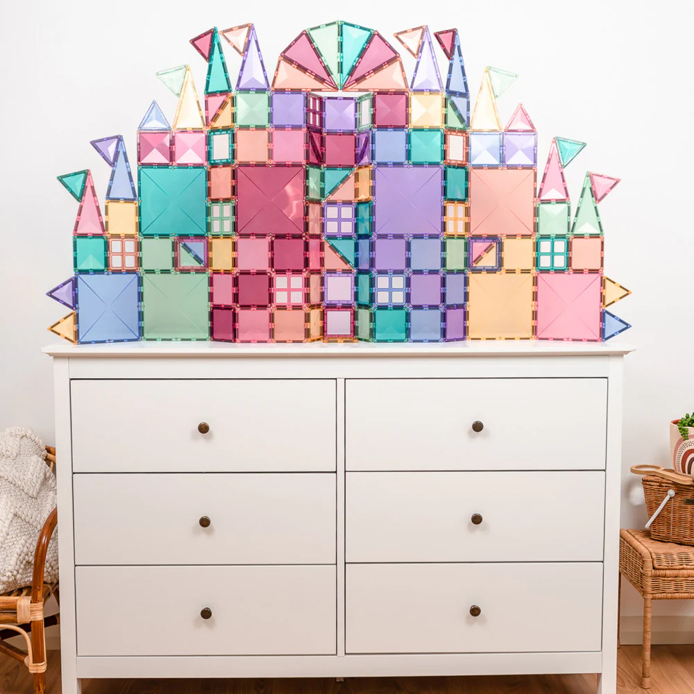 Connetix Magnetic Tiles Pastel Creative Pack - 120-Piece Set for Colorful Building Fun - Image 4