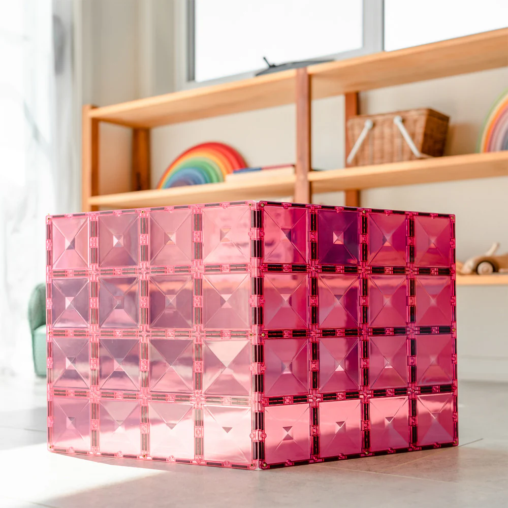 Connetix Magnetic Tiles Pastel Pink & Berry Base Plate Duo, 2-Piece Set - Image 3