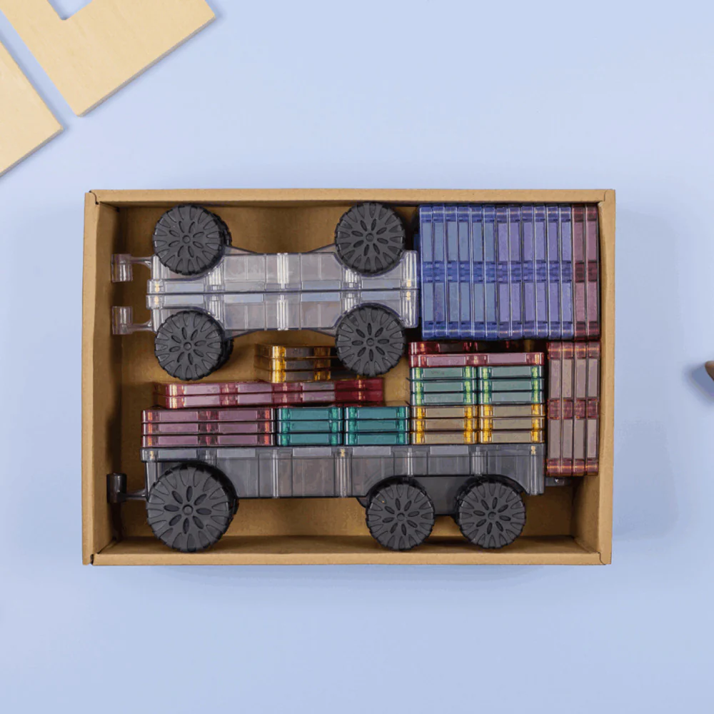 Connetix Magnetic Tiles Pastel Transport Pack - 50 Pieces - Image 3