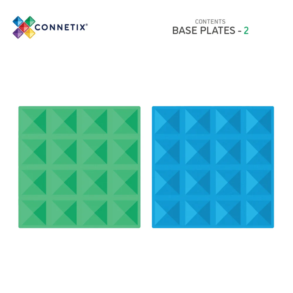 Connetix Magnetic Tiles Rainbow Blue & Green Base Plate Set, 2 Pieces - Image 2