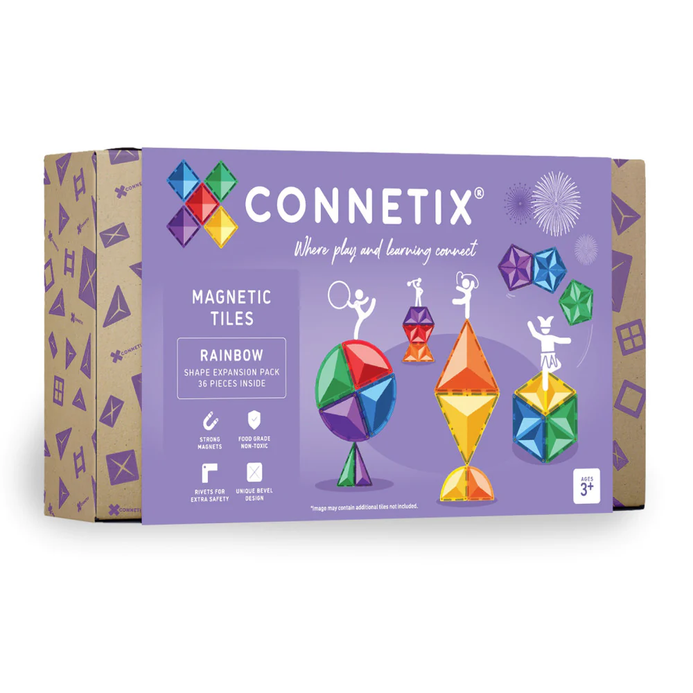 Connetix Magnetic Tiles Rainbow Shape Expansion Pack – 36 Piece Set