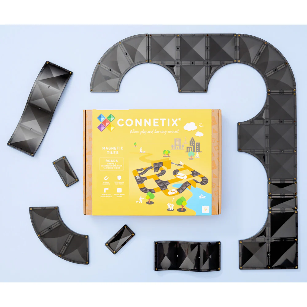 Connetix Magnetic Tiles Ramps & Intersections Pack, 16-Piece Set - Image 3