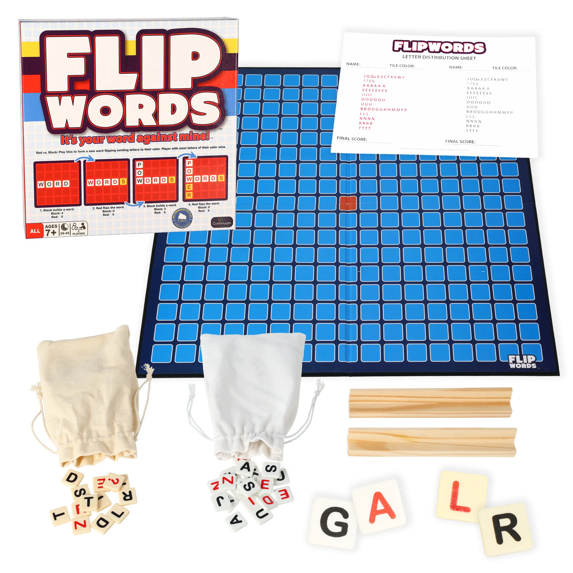 Continuum Games Flip Words Red vs Black Duel Board Game - Image 2