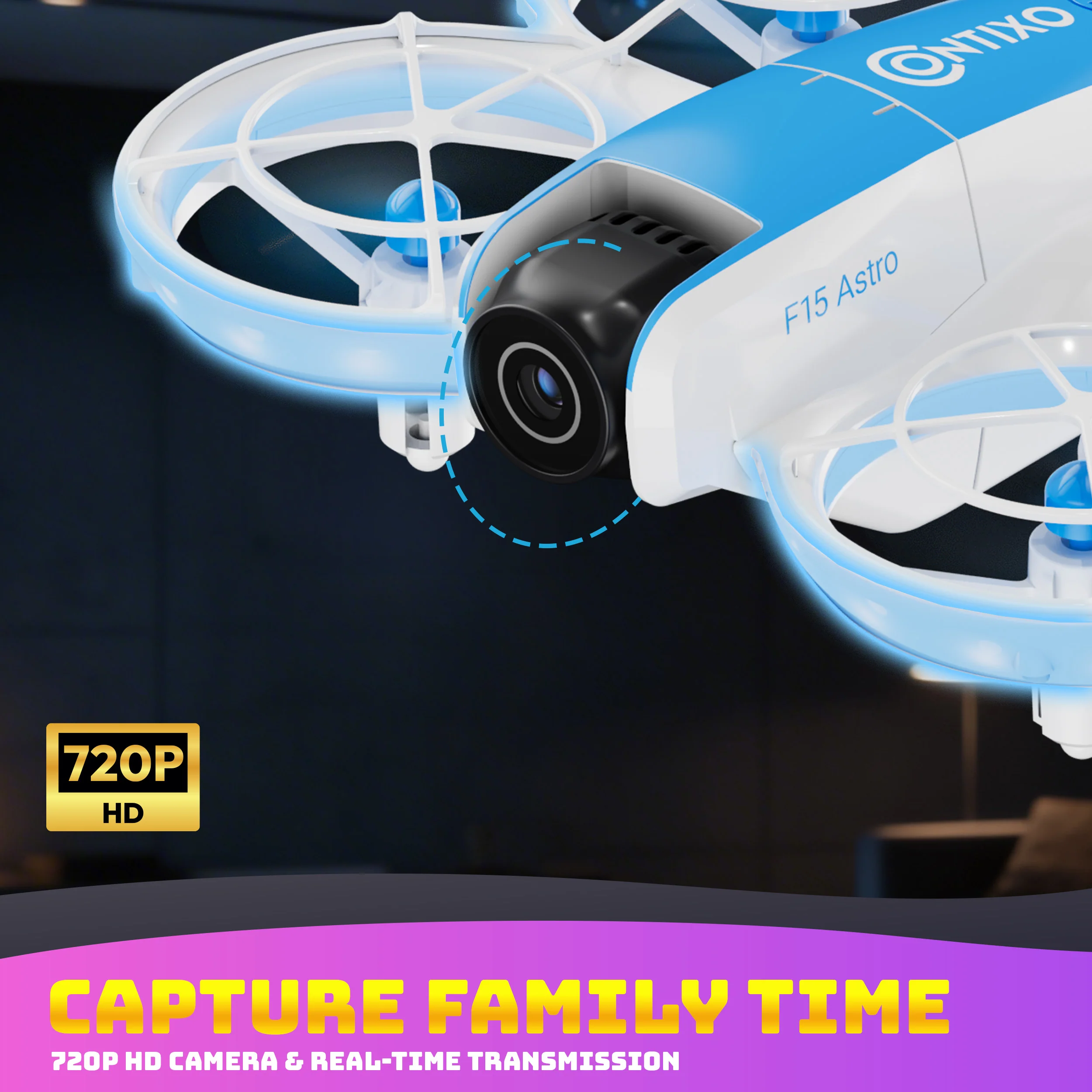 Contixo F15 Astro Mini Drone With 720P HD Camera, 2.4" Screen Remote & 2 Batteries - Image 4