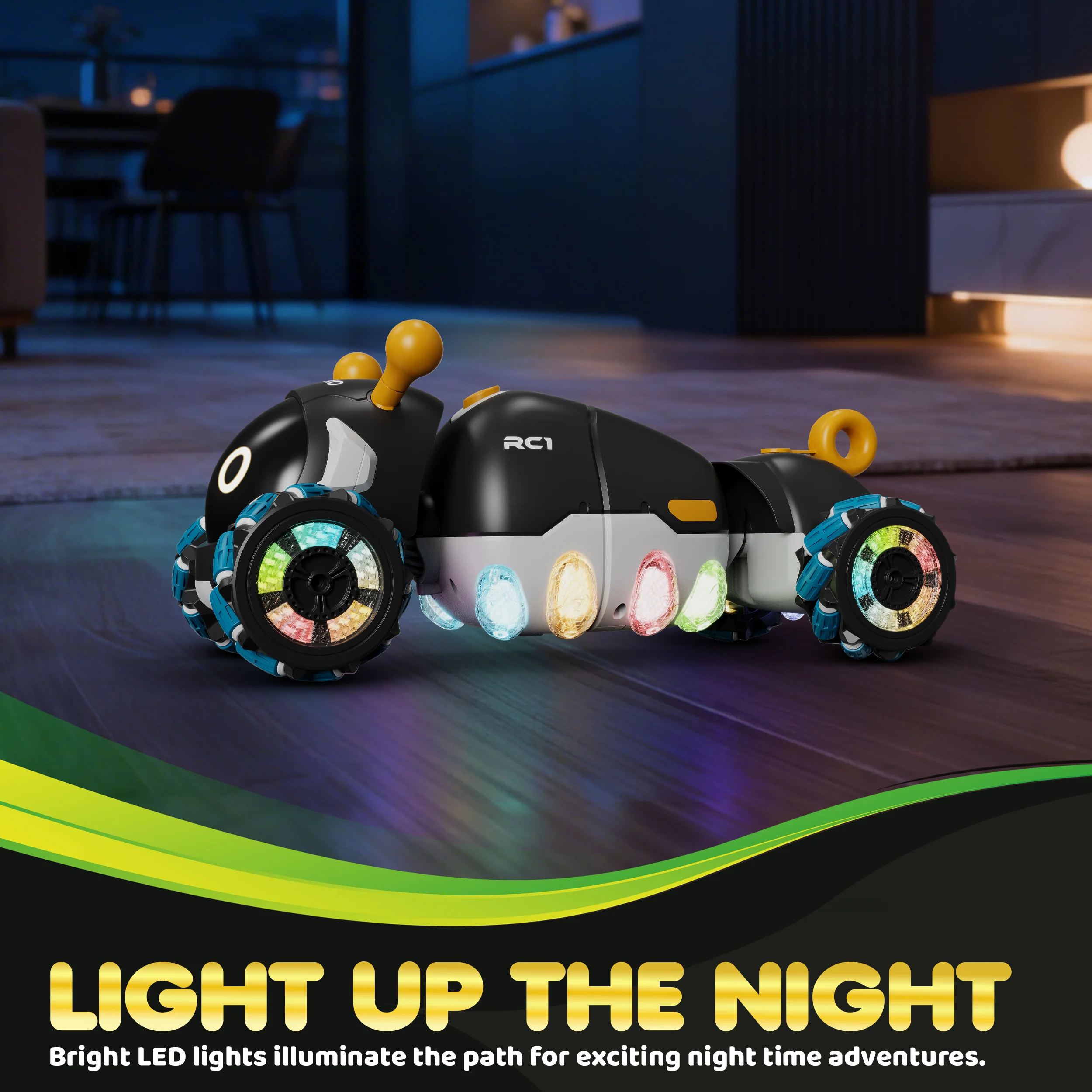 Contixo RC1 Mech Stunt RC Caterpillar Car with 2.4GHz Remote, 360° Spins, LED, Mist Spray, All-Terrain - Image 3