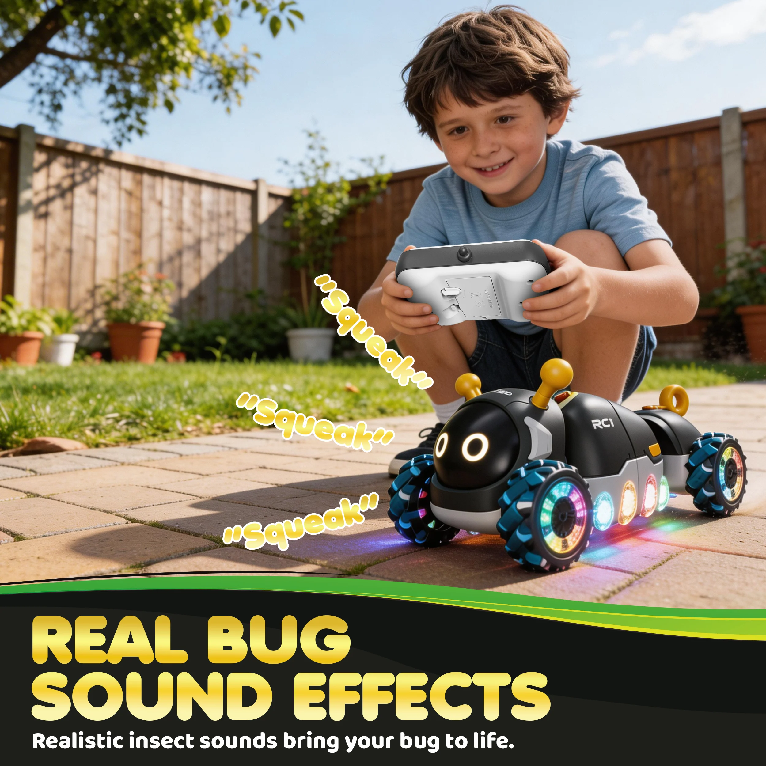 Contixo RC1 Mech Stunt RC Caterpillar Car with 2.4GHz Remote, 360° Spins, LED, Mist Spray, All-Terrain - Image 5