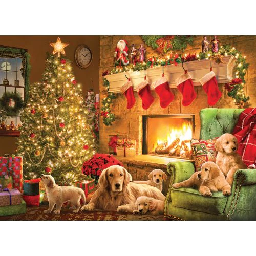 Cobble Hill Cozy Fireplace Christmas Jigsaw Puzzle - 1000 pc - Image 3